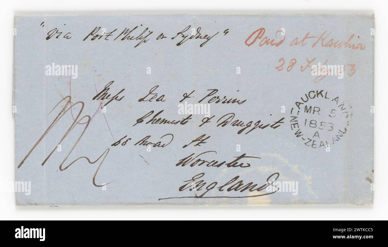 Ganzer Vorstempel visueller und verbaler Brief, Briefe Stockfoto