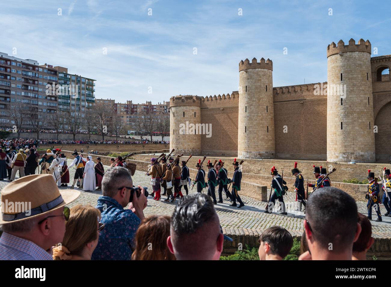 Historische Nachbildung von „Los Sitios“, die Ereignisse, die in Saragossa, Spanien, während des Halbinsel-Krieges im frühen 19. Jahrhundert stattfanden. Der Begriff sp Stockfoto