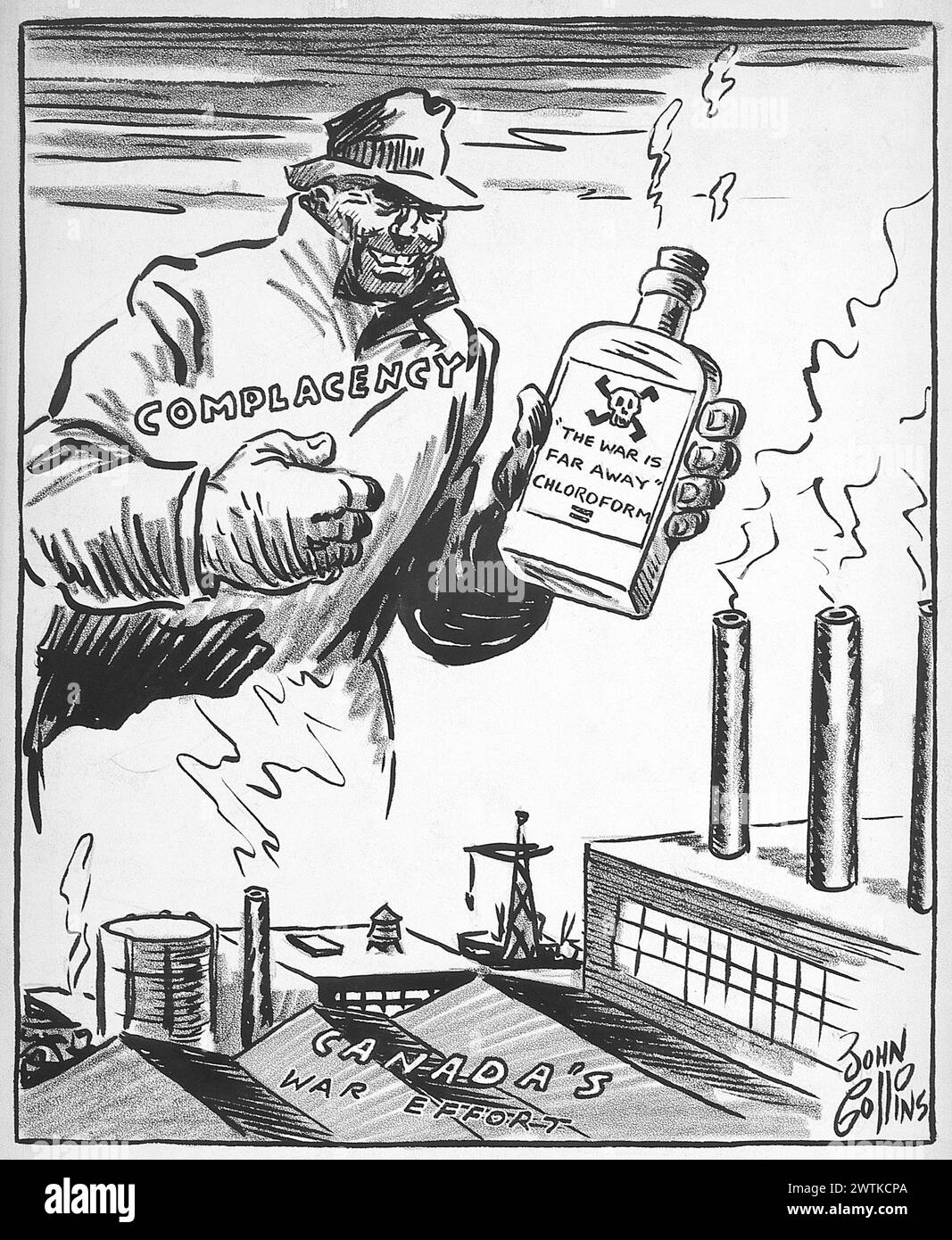 Cartoon - Unsere Fünfte Säule. John Collins (1917-2007) Stockfoto