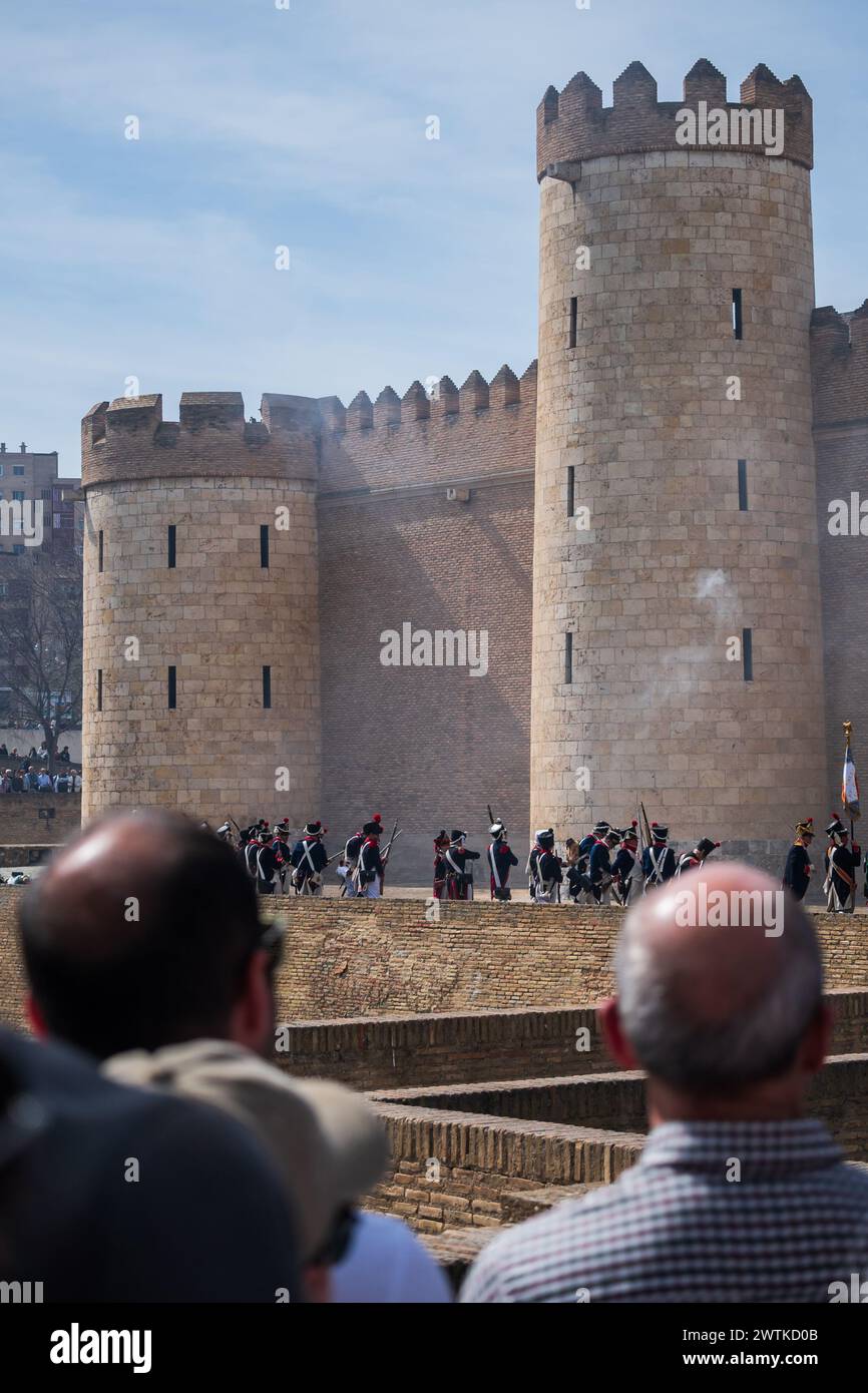 Historische Nachbildung von „Los Sitios“, die Ereignisse, die in Saragossa, Spanien, während des Halbinsel-Krieges im frühen 19. Jahrhundert stattfanden. Der Begriff sp Stockfoto