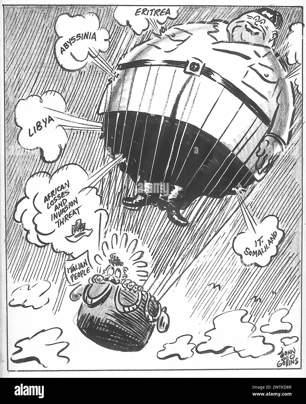 Cartoon - Niedergang und Fall des Römischen Reiches. John Collins (1917-2007) Stockfoto