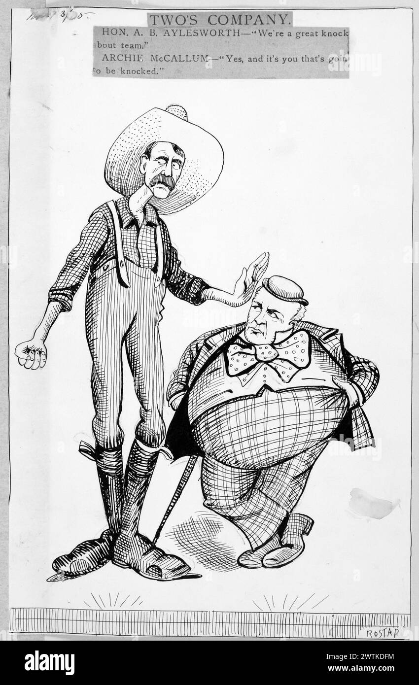 Cartoon - Two's Company Rostap (1866-1949) Stockfoto