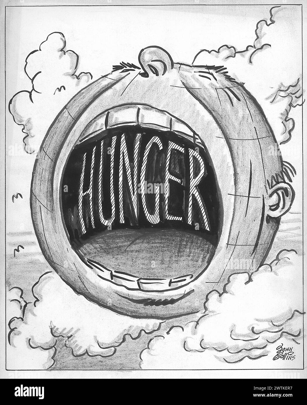 Cartoon - das Gesicht der Erde. John Collins (1917-2007) Stockfoto