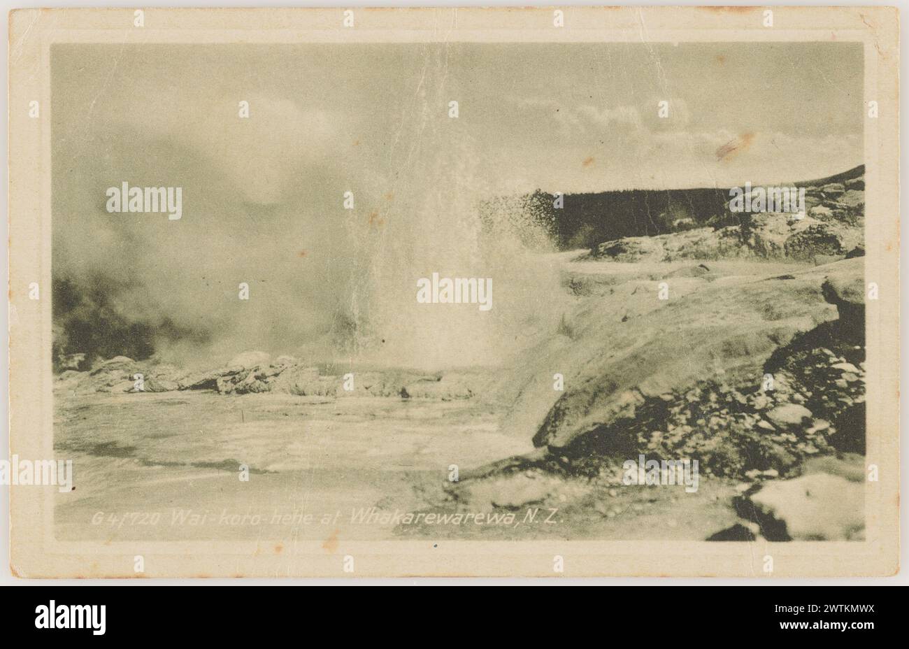 Wai-koro-hehe in Whakarewarewa, Neuseeland, Postkarten Stockfoto