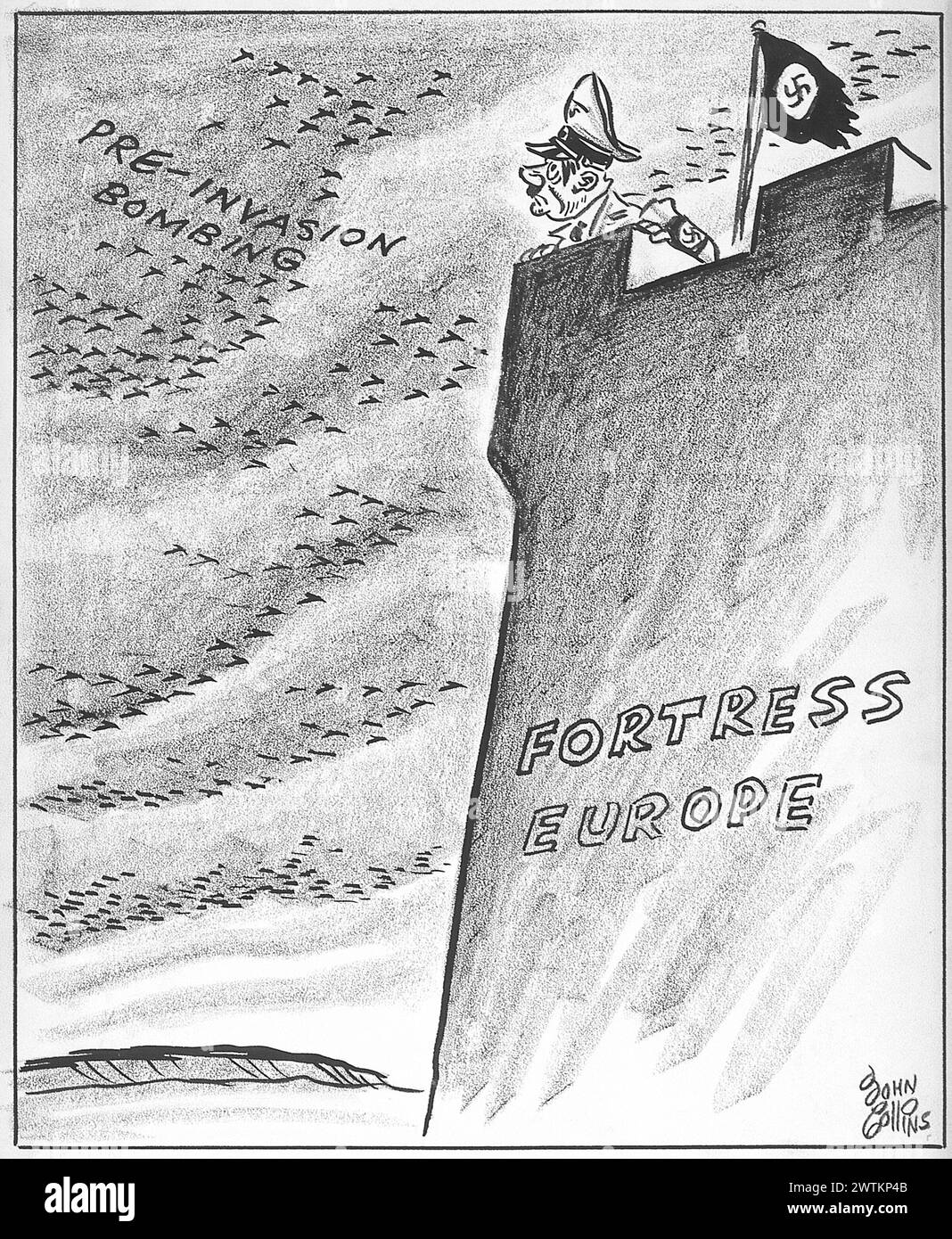 Cartoon - es gibt kein Silberfutter, Adolf. John Collins (1917-2007) Stockfoto