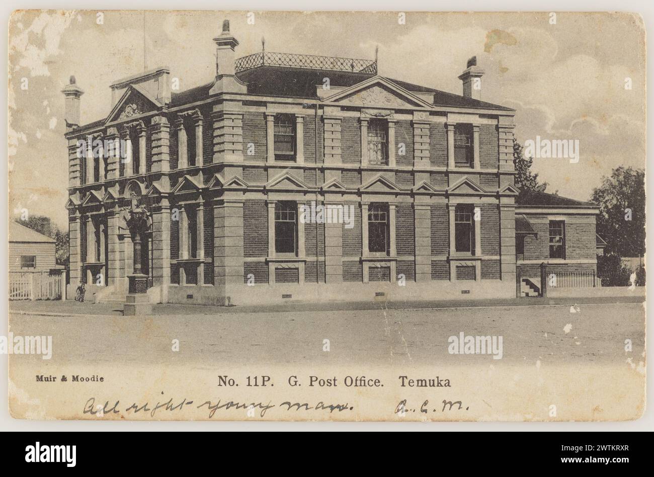 General Post Office, Temuka fotografische Postkarten Stockfoto