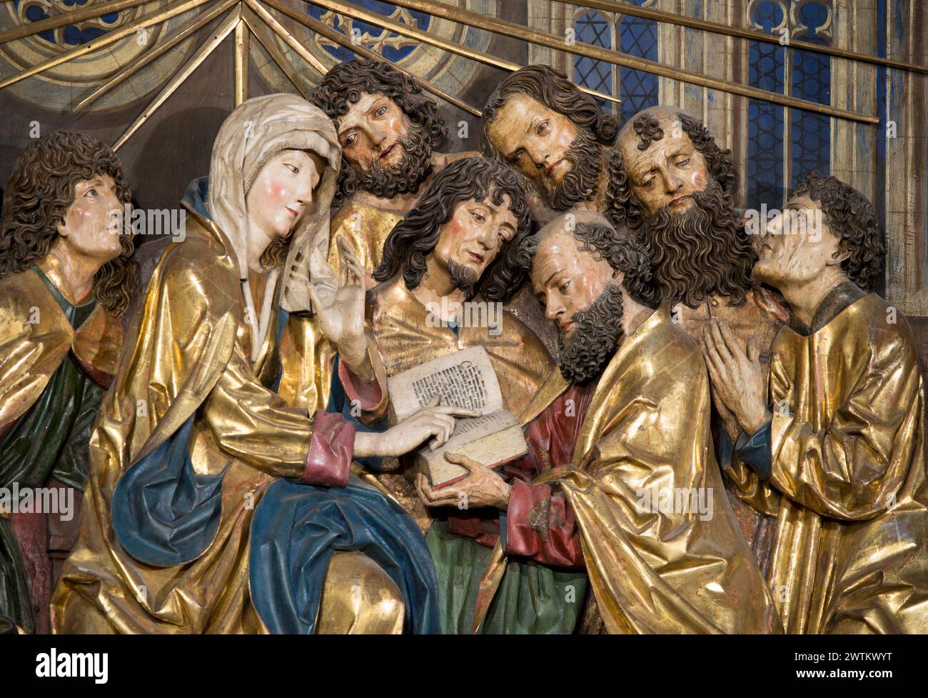 Veit Stoss Altaraufsatz, St. Marienkirche, Krakau, Altstadt, Polen Stockfoto