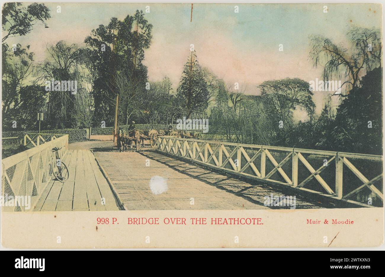 Brücke über die Heathcote-Fotopostkarten Stockfoto