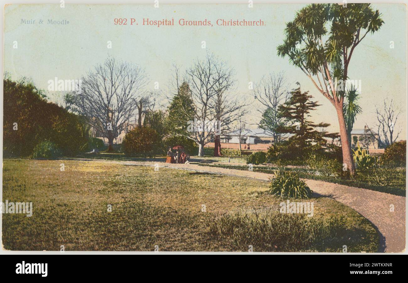 Krankenhausgelände, Christchurch fotografische Postkarten Stockfoto