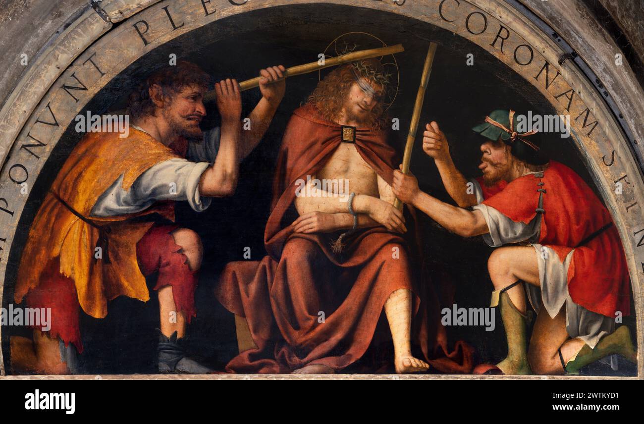 MAILAND, ITALIEN - 7. MÄRZ 2024: Das Renaissance-Gemälde der Dornenkrone - Cappella della Passione in San Giorgio in der Kirche Palazo Stockfoto
