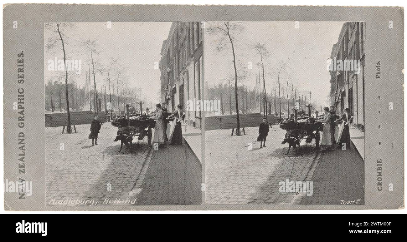 Middleburg, Holland stereoskopische Fotos, Albumenabzüge, Schwarzweißdrucke Stockfoto