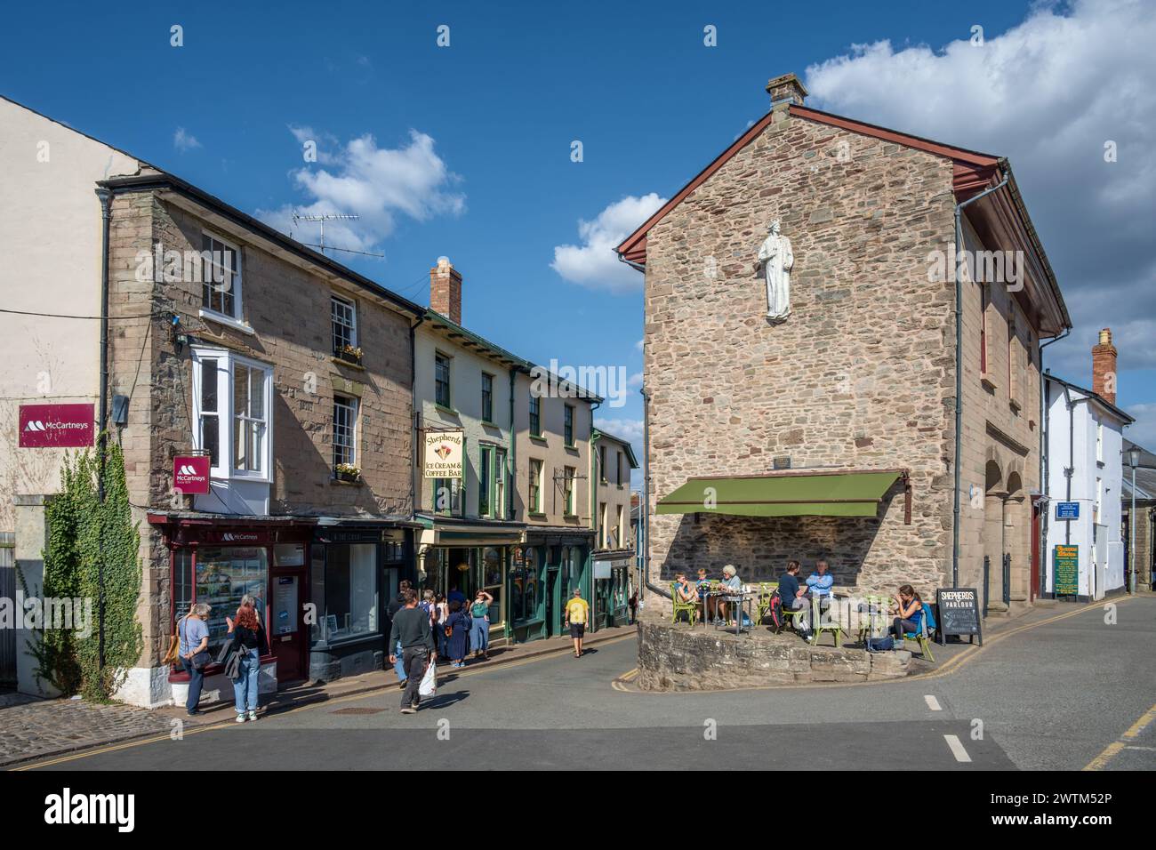 Castle Street, Hay on Wye, Wales, Großbritannien Stockfoto