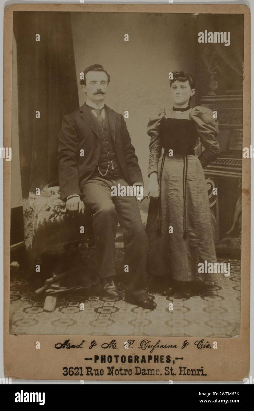 Gelatinedruck - Portrait of an Undentified Couples, Saint-Henri, Québec, 1896-1897 Stockfoto