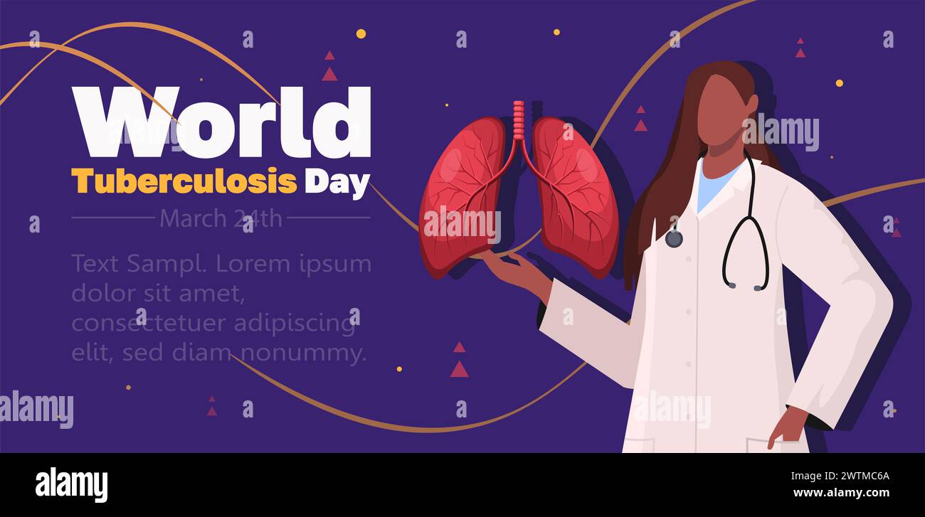 Welttuberkulosetag 24. März. Afroamerikanische Ärztin in weißer medizinischer Uniform, die eine menschliche Lunge präsentiert. Pneumonie und Krebsbehandlung. Stockfoto