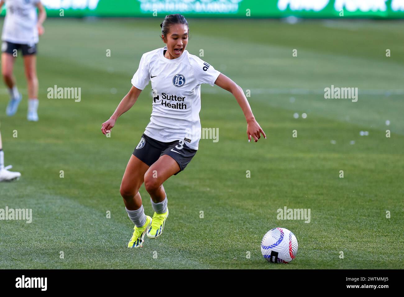 Los Angeles, Usa. März 2024. Los Angeles, USA, 17. März 2024: Caprice Dydasco (3 Bay FC) während eines regulären Saisonspiels der National Women's Soccer League gegen Angel City FC im BMO Stadium in Los Angeles, USA (NUR REDAKTIONELLE VERWENDUNG). (Victor M. Posadas/SPP) Credit: SPP Sport Press Photo. /Alamy Live News Stockfoto