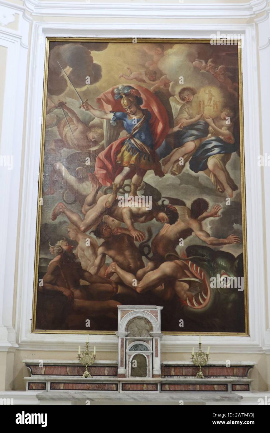 Benevento - Quadro di San Michele Arcangelo nella Chiesa di San Domenico Stockfoto