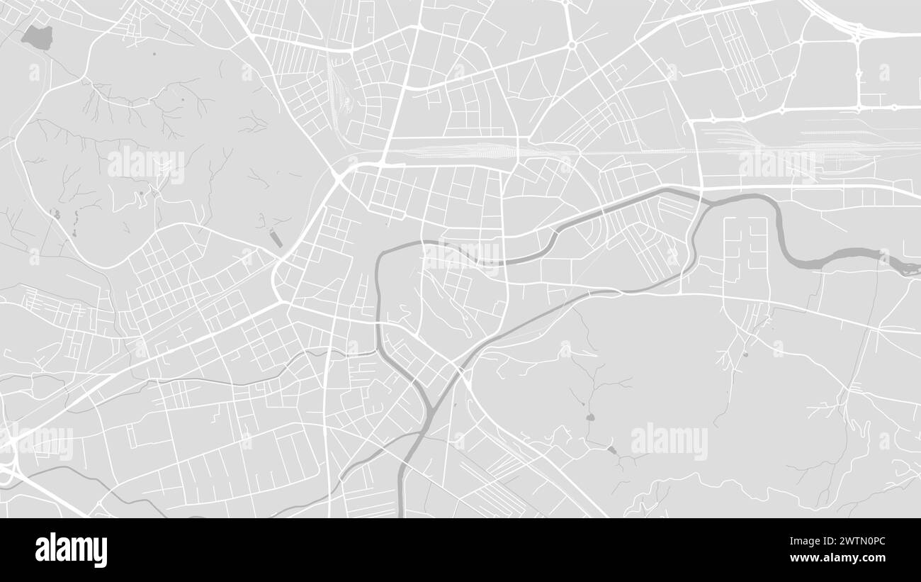 Hintergrund Ljubljana Karte, Slowenien, weißes und hellgraues Stadtposter. Vektorkarte mit Straßen und Wasser. Breitbild-Proportionalformat, Digital Flat Design Road Stock Vektor