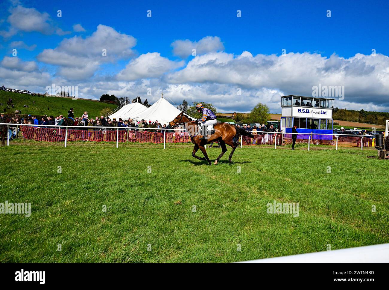 Eyton Races - Punkt 2 Punkt Pferderennen Stockfoto