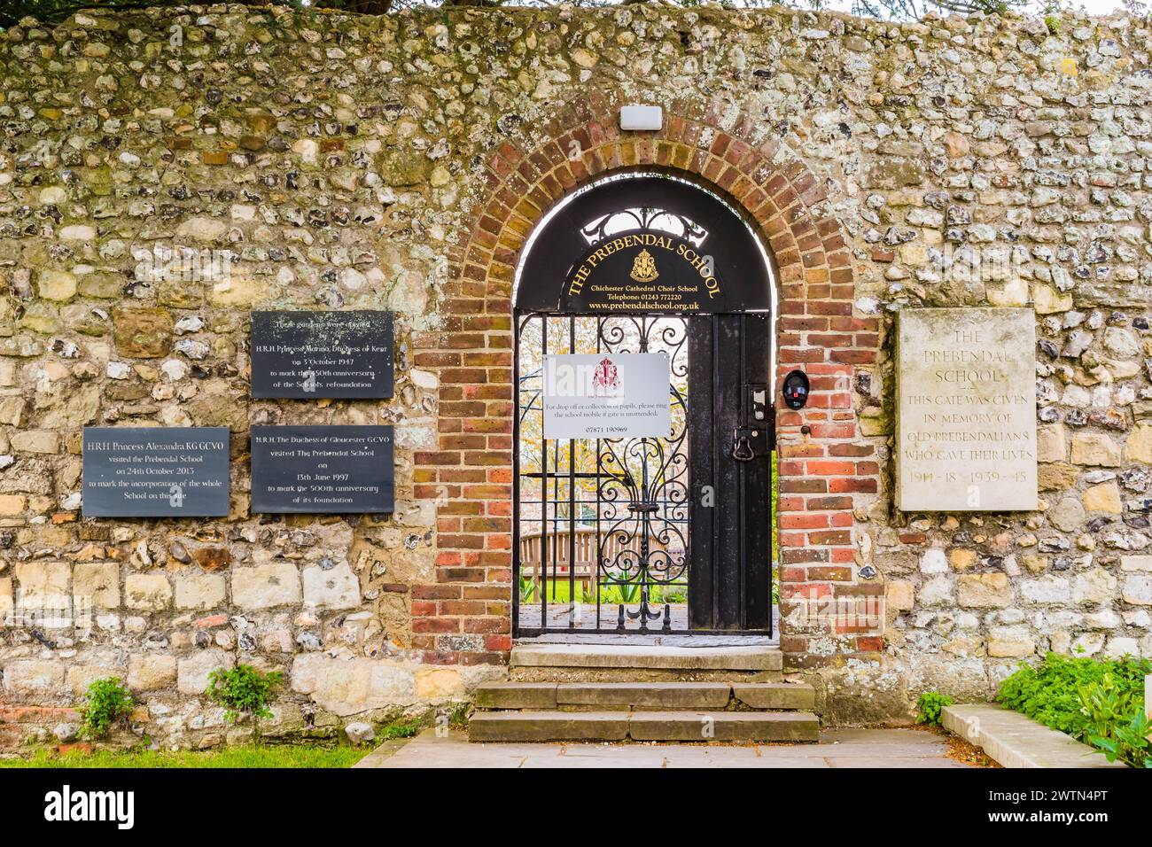 Die Prebendal School ist eine private Vorbereitungsschule in Chichester, die neben dem Chichester Cathedral District liegt. Es ist ein Boarding und ein Tag Stockfoto