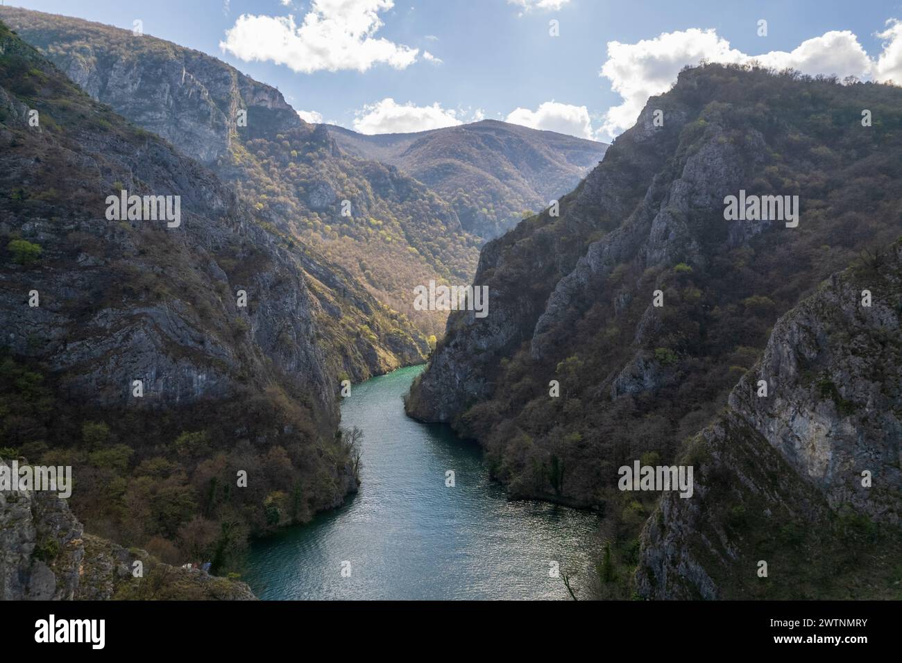 Blick auf den Matka Canyon in Nordmazedonien Stockfoto