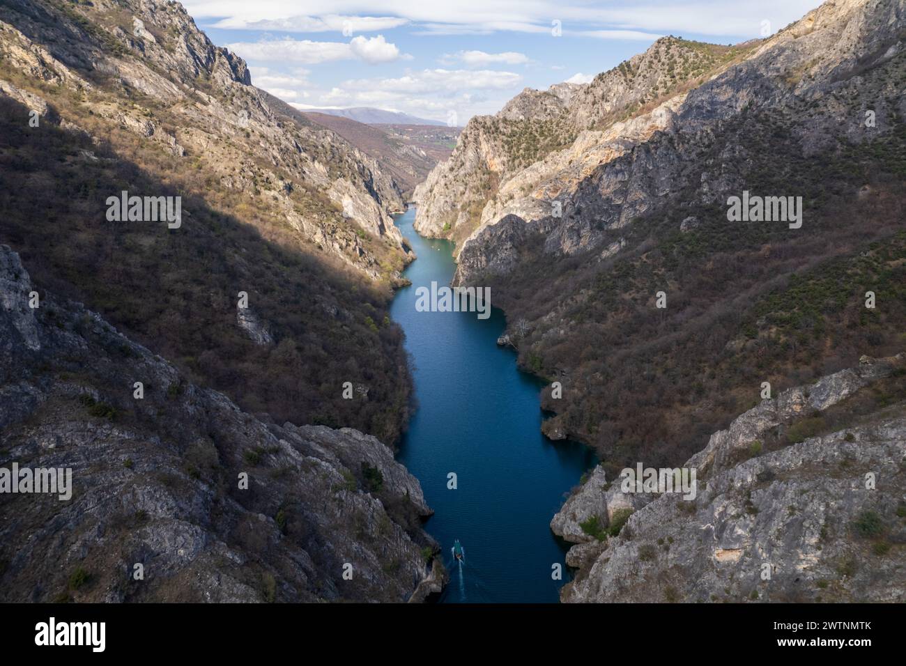 Blick auf den Matka Canyon in Nordmazedonien Stockfoto