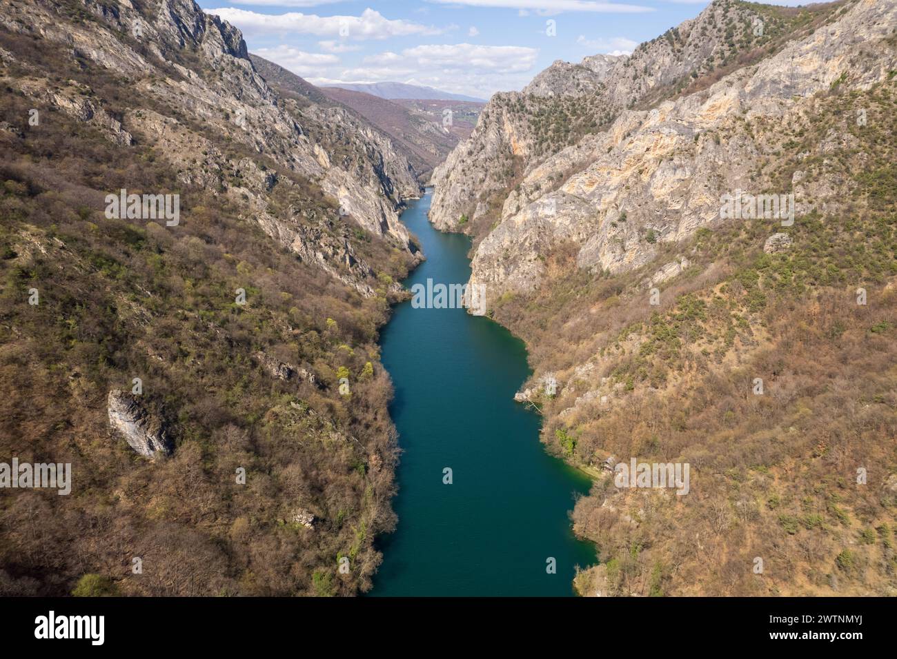 Blick auf den Matka Canyon in Nordmazedonien Stockfoto