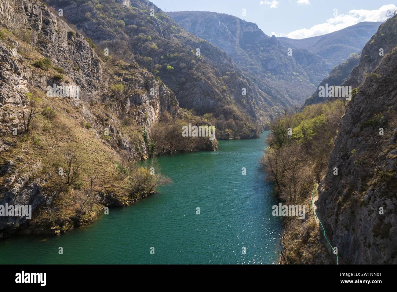 Blick auf den Matka Canyon in Nordmazedonien Stockfoto