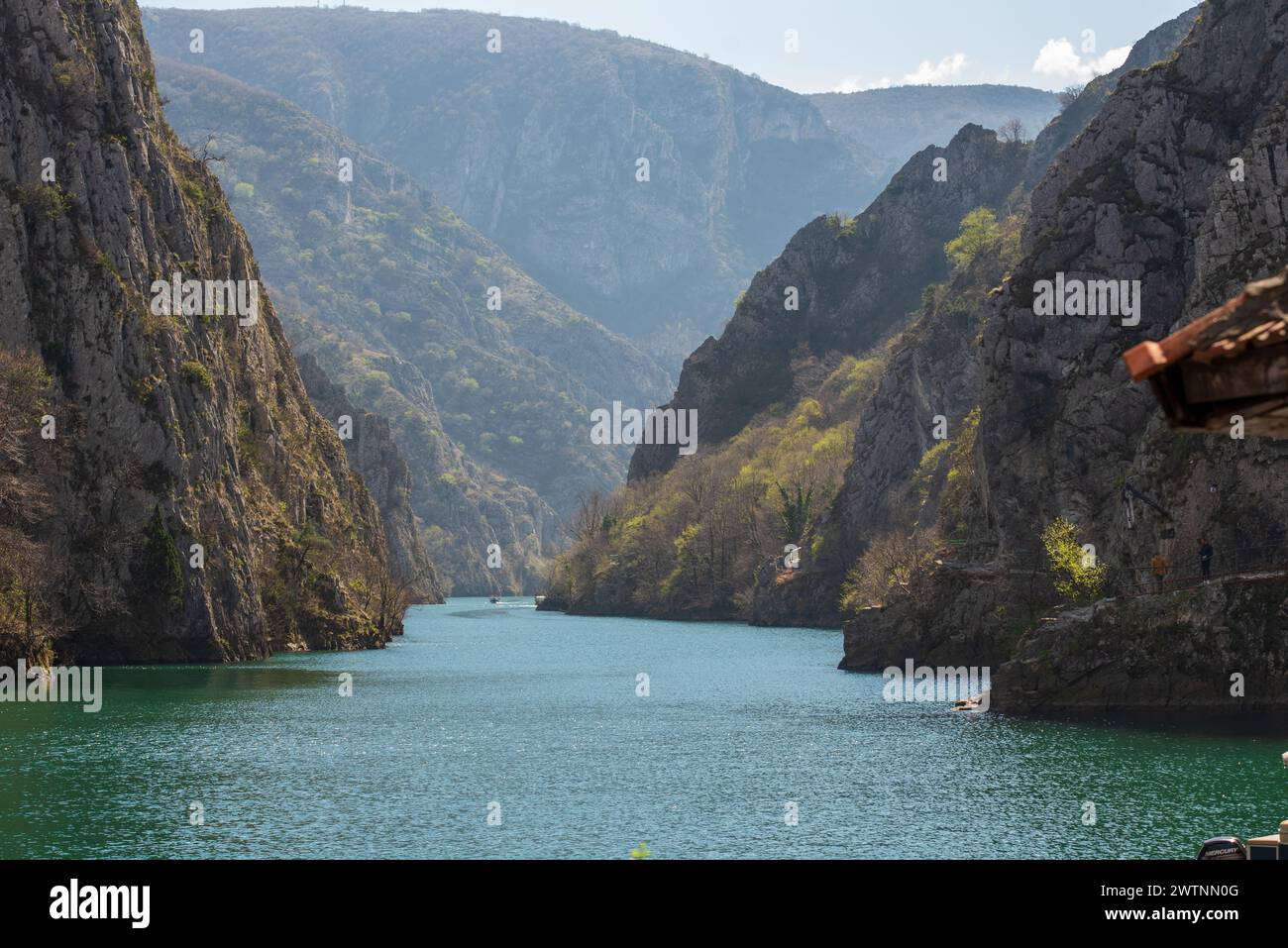 Blick auf den Matka Canyon in Nordmazedonien Stockfoto