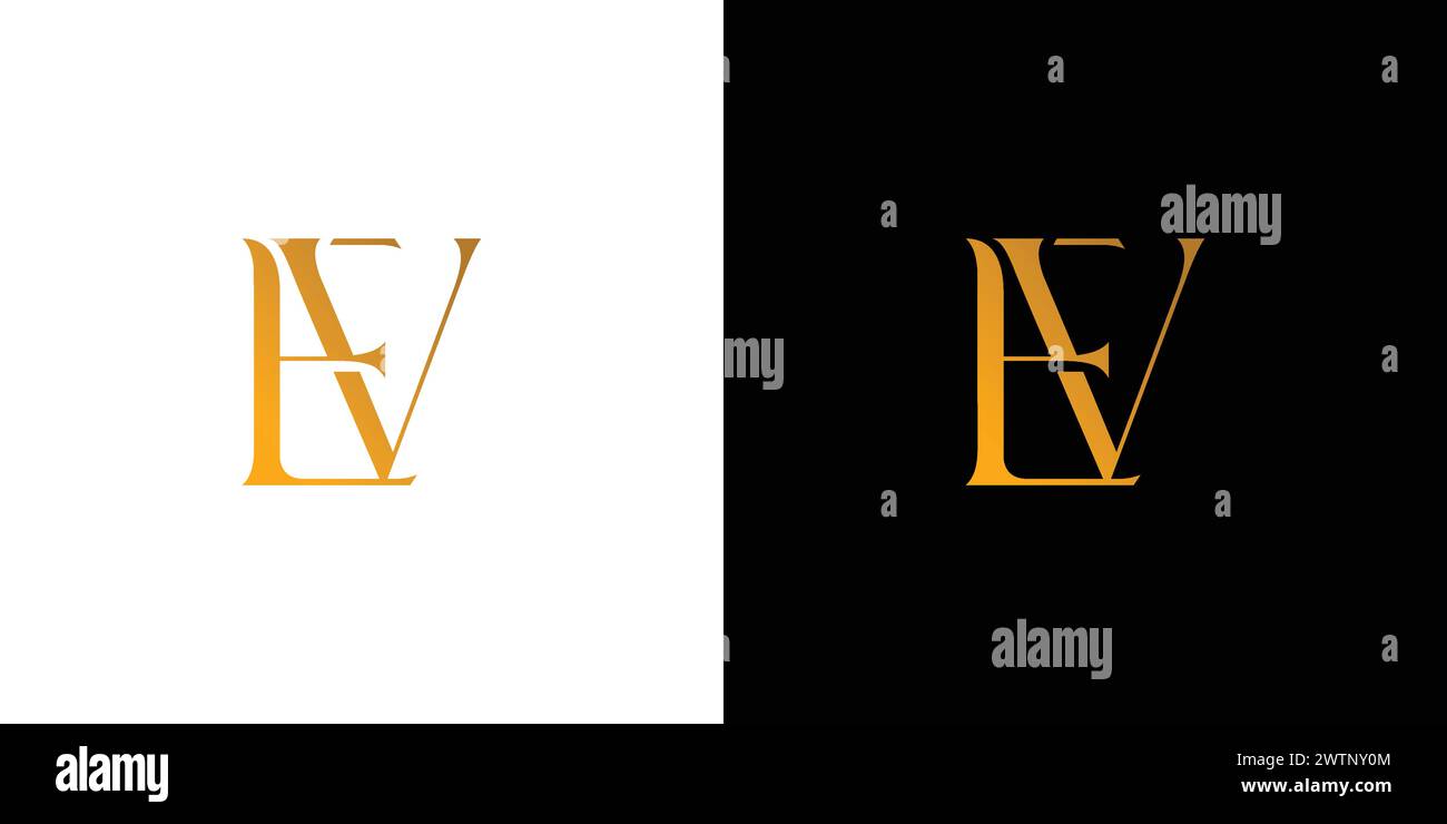 Das EV-Logo ist luxuriös und modern Stock Vektor