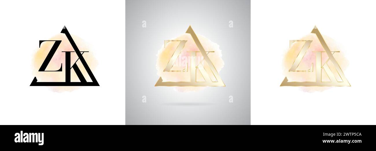 Design des ersten Markenlogos mit ZK Letter Stock Vektor