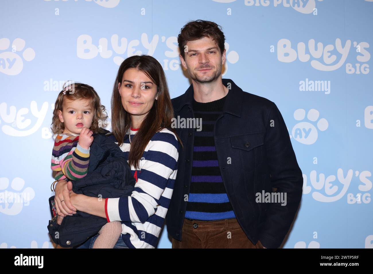 Sarah Tarleton und Jim Chapman nehmen an der britischen Premiere von Bluey's Big Play in der Royal Festival Hall des Southbank Centre in London Teil. Stockfoto