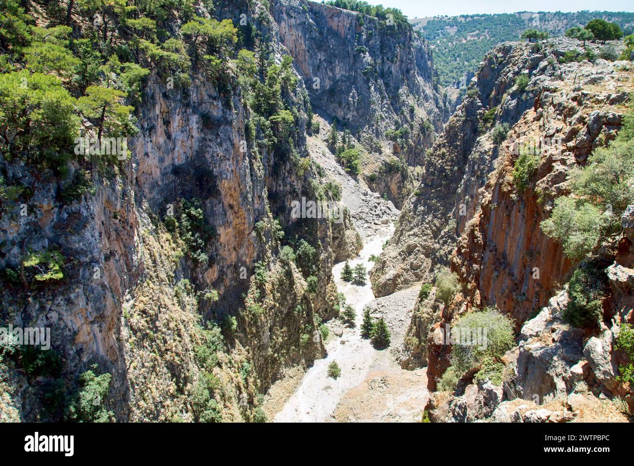 Metallbrücke über den Aradena Canyon auf der Insel Kreta (Griechenland) Stockfoto