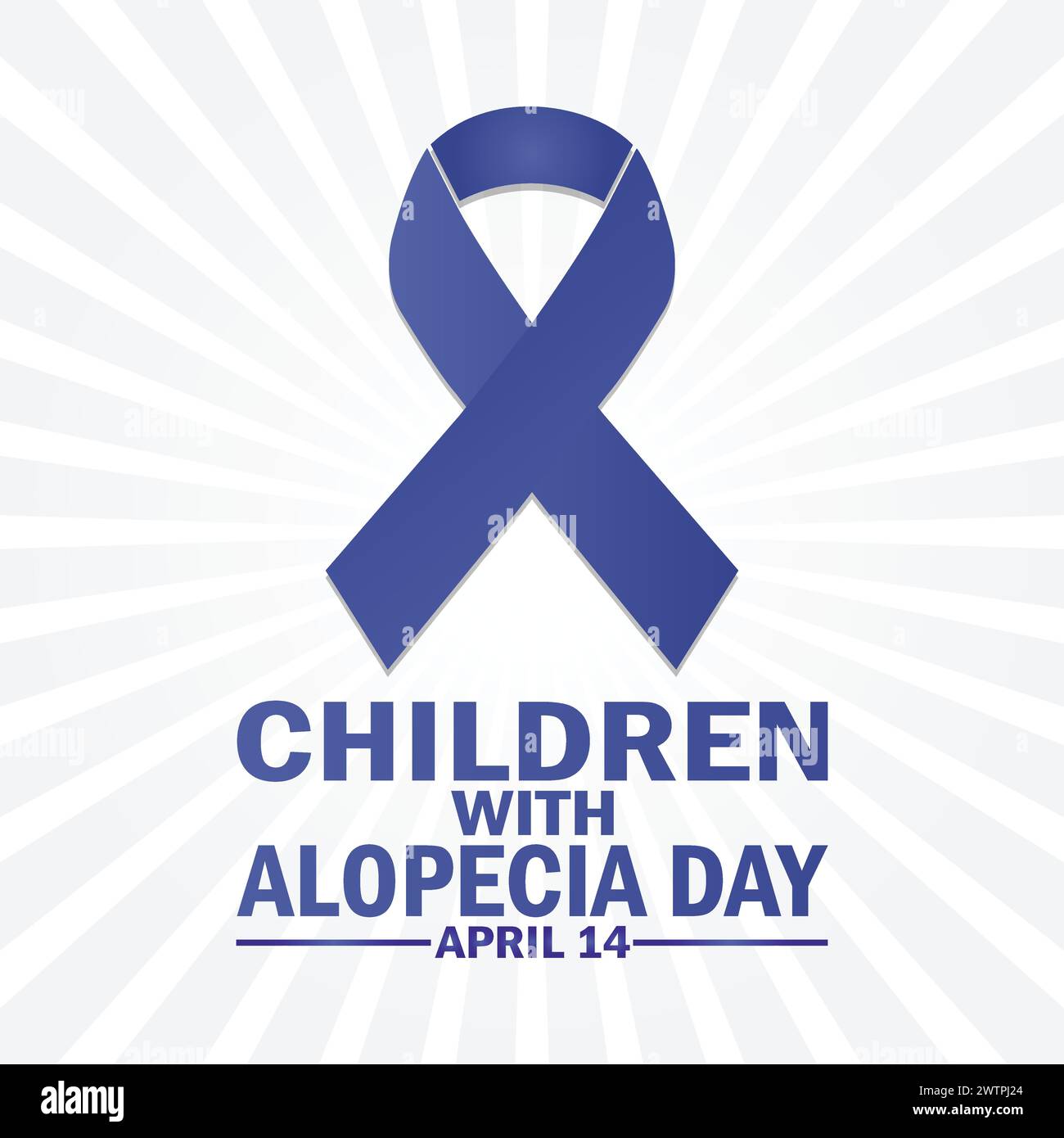 Kinder mit Alopezie-Tag. Urlaubskonzept. Vorlage für Hintergrund, Banner, Karte, Poster mit Textbeschriftung Stock Vektor