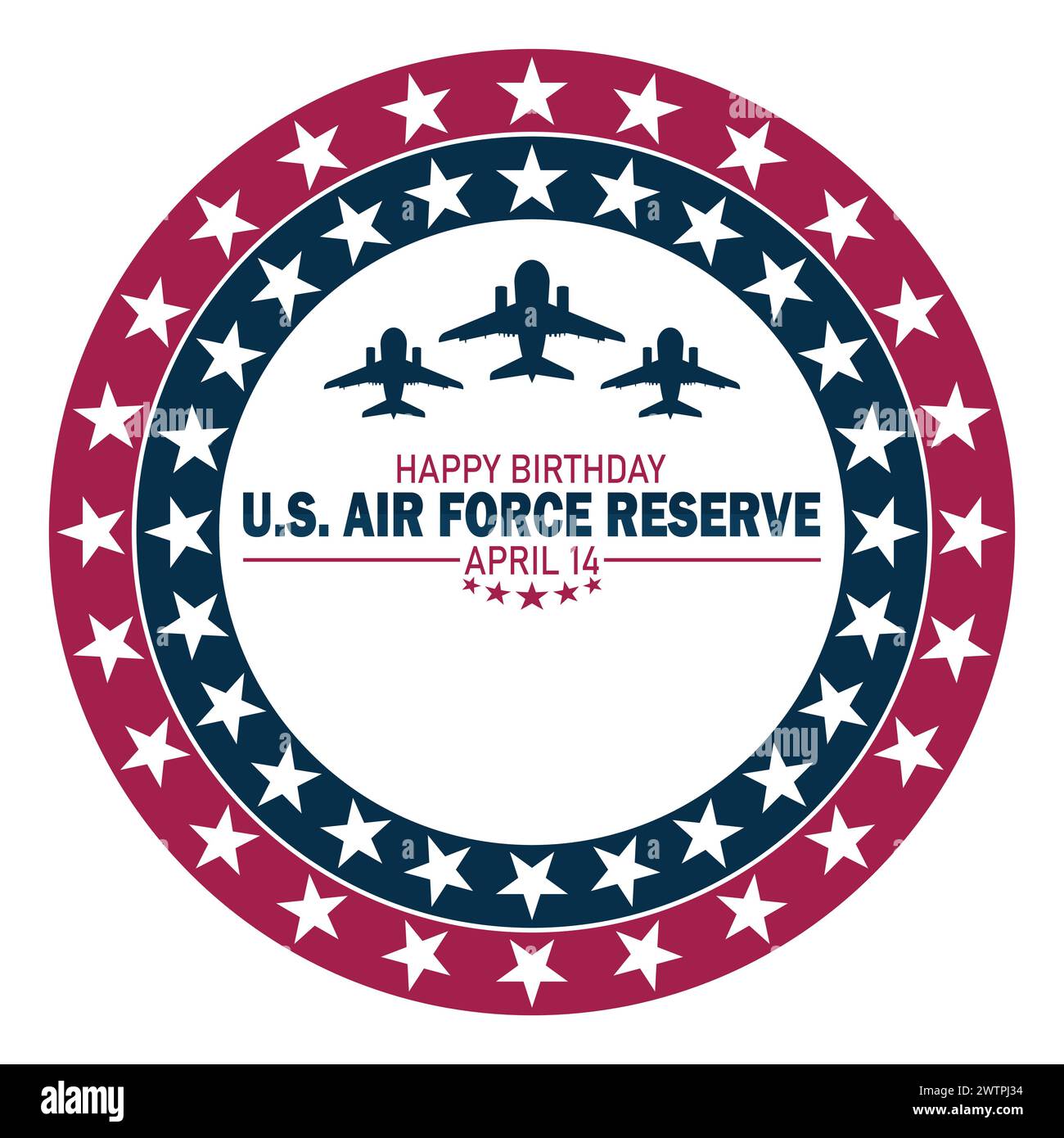 Happy Birthday US AIR Force Reserve. Urlaubskonzept. Vorlage für Hintergrund, Banner, Karte, Poster mit Textbeschriftung Stock Vektor