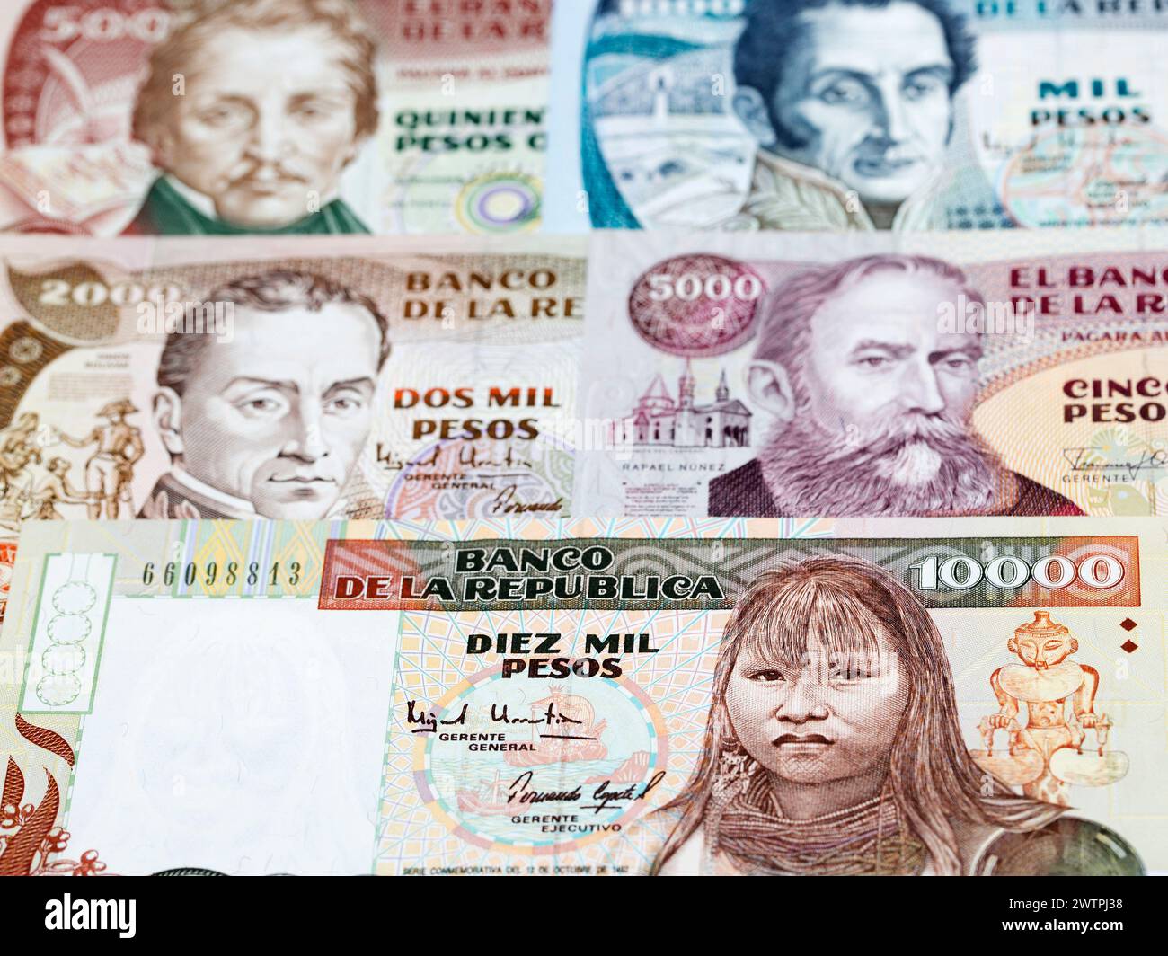 Kolumbianische Geld - Peso einen geschäftlichen Hintergrund Stockfoto