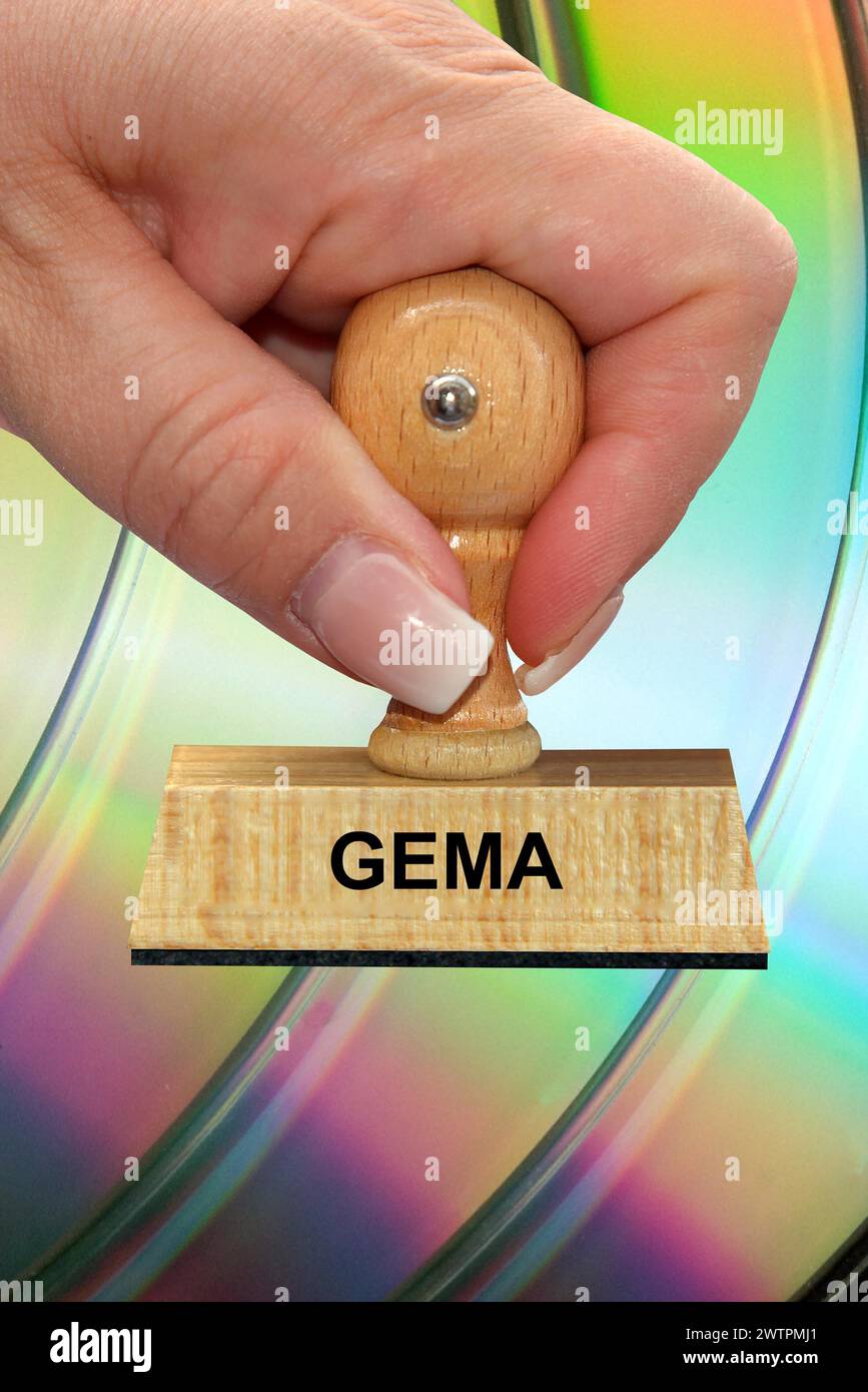 CD, DVD, Stempel, GEMA, Gebühren, Musikindustrie Stockfoto