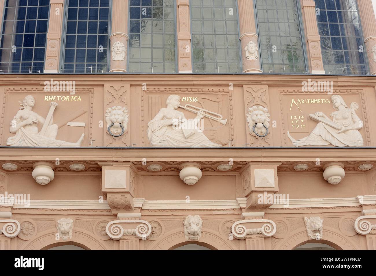 Fassade des Rathauses, Lemgo, Nordrhein-Westfalen, Deutschland, Europa Stockfoto