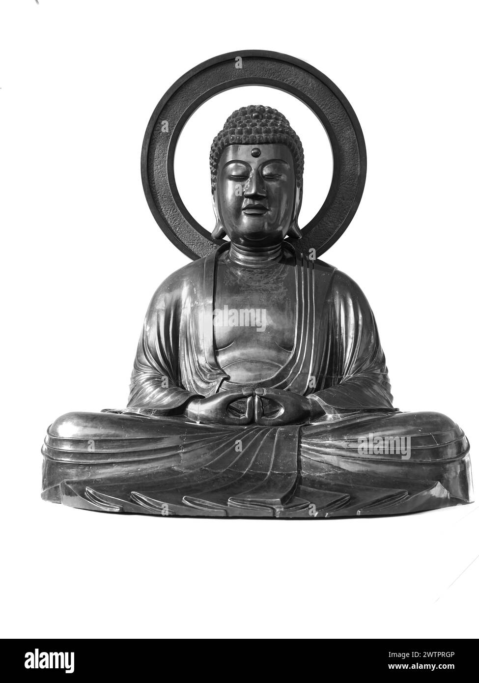 Bronzestatue von Amida Buddha (Pure Land School of Buddhism), National Museum of Scotland, Edinburgh. Stockfoto