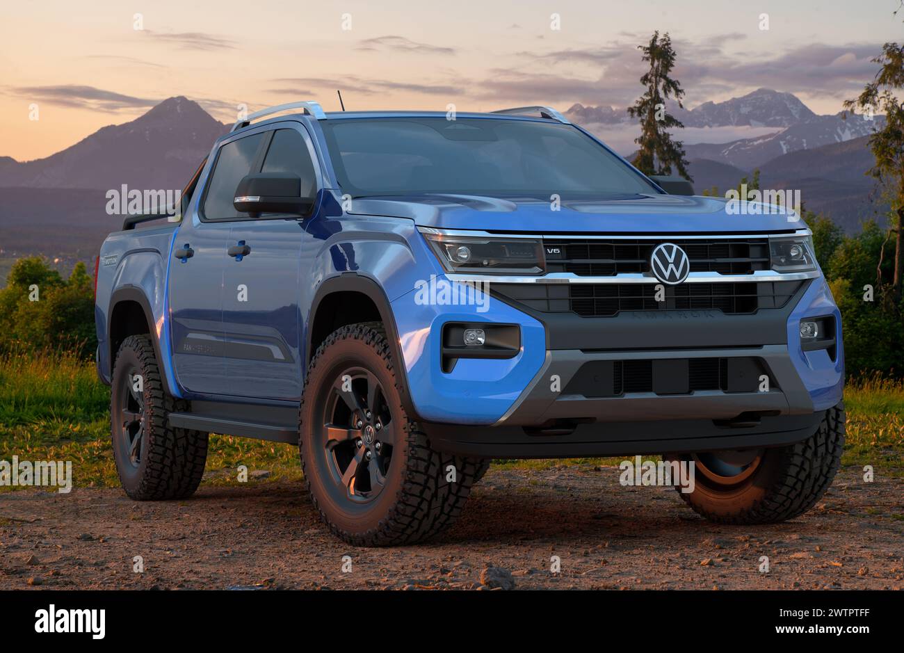 Volkswagen Amarok – eine erfolgreiche Kombination aus Transporter und Premium-Auto. Stockfoto