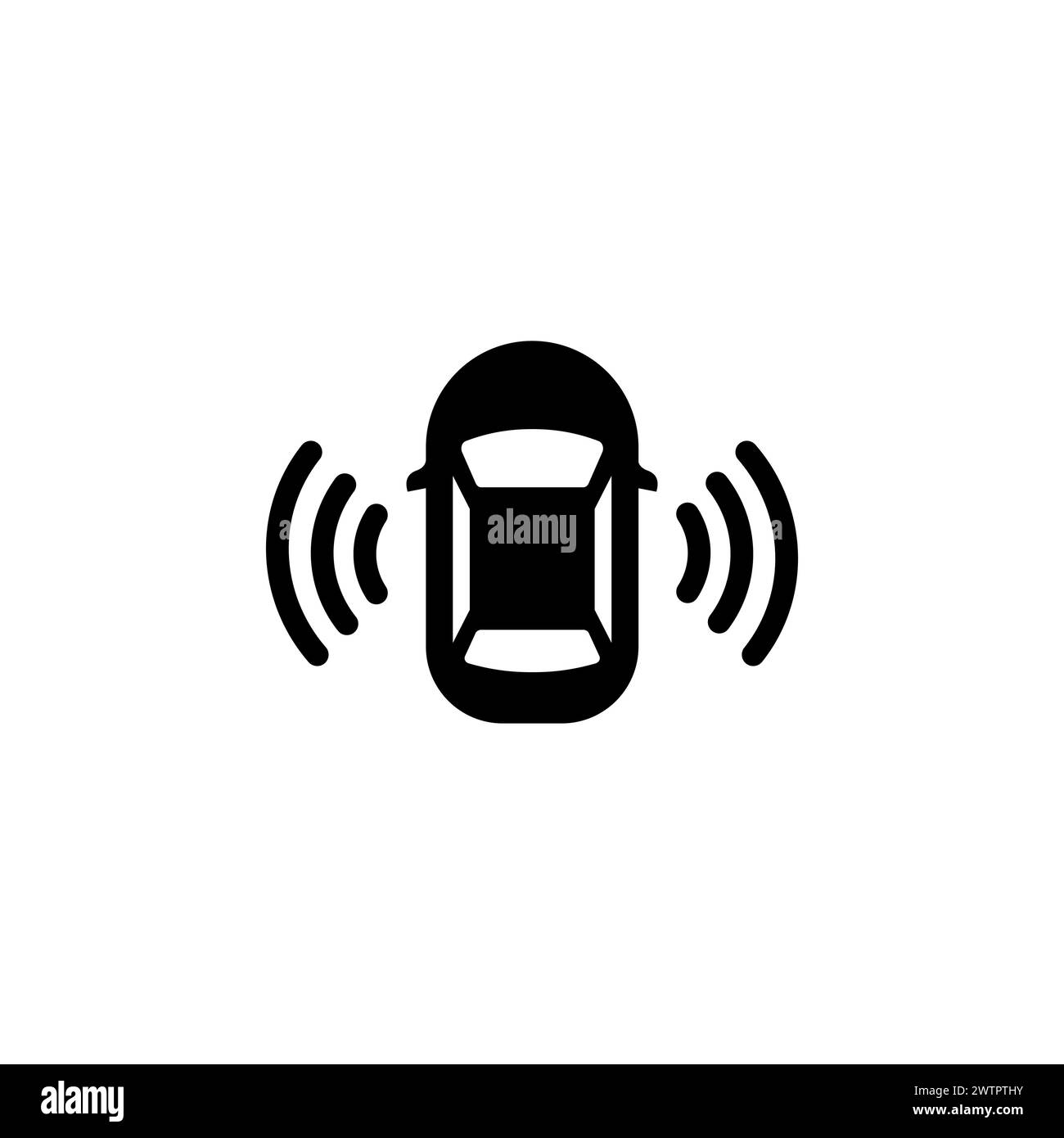 Car Assistant und Traffic Monitoring System – flaches Vektorsymbol. Einfaches, ausgefülltes Symbol auf weißem Hintergrund Stock Vektor