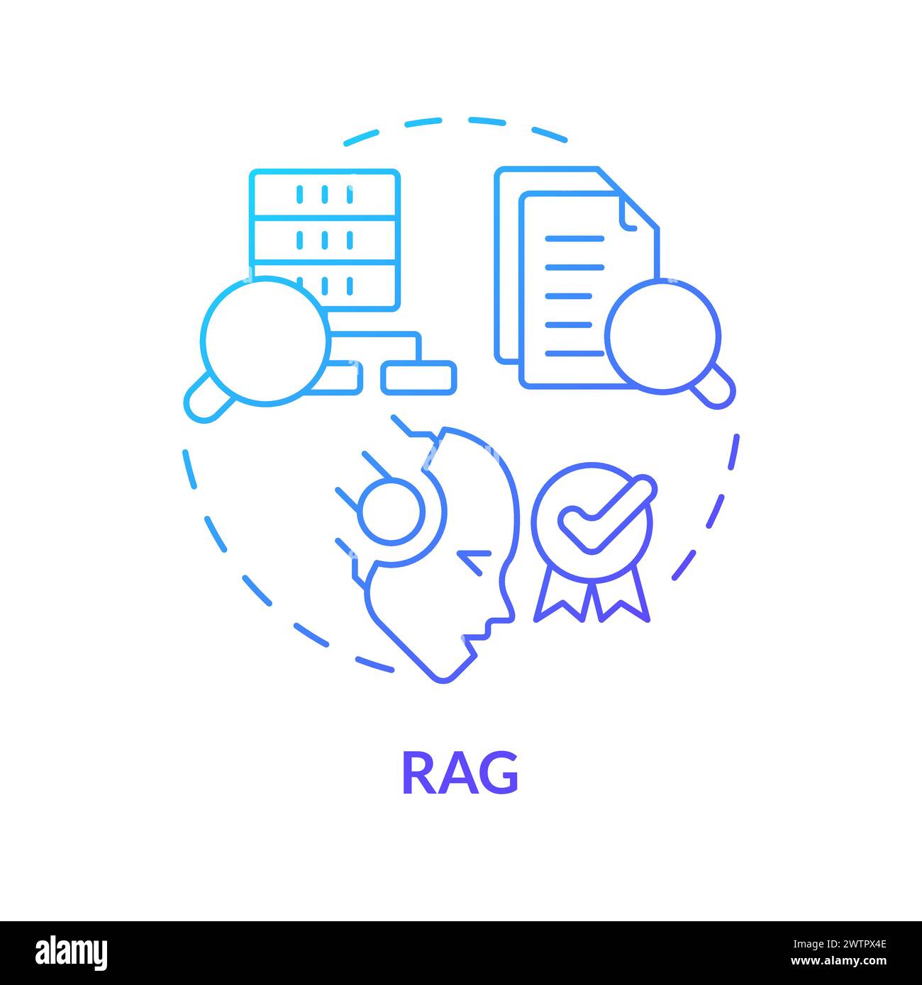 RAG Blue Gradient Concept Symbol Stock Vektor
