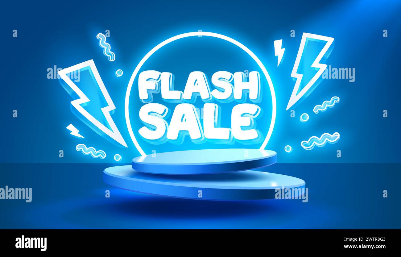 Flash Sale Event, großes Angebot, Plakatschild. Vektor Stock Vektor