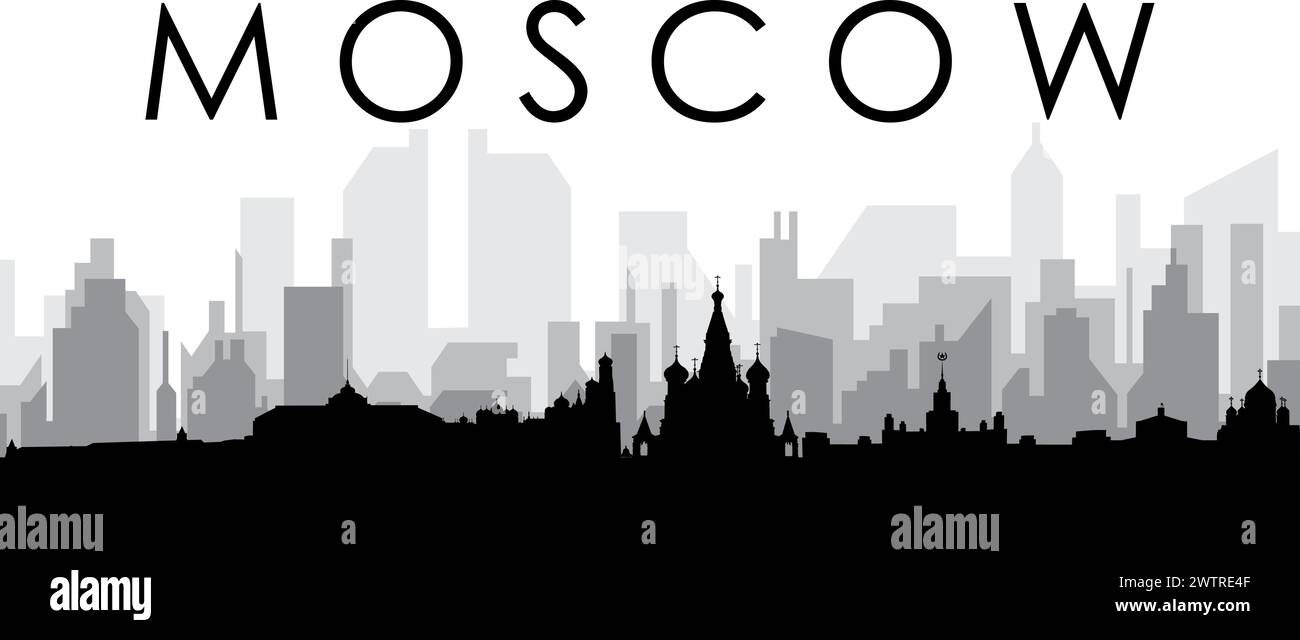 Skyline-Panorama der Stadt von MOSKAU, RUSSLAND Stock Vektor