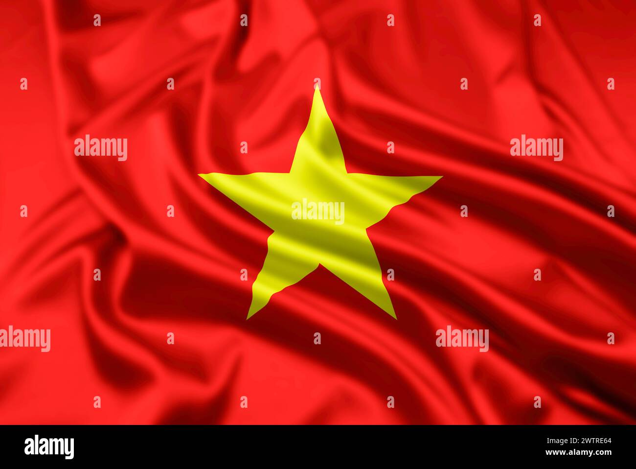 Die Flagge der Sozialistischen Republik Vietnam, mit Ripple-Effekt Stockfoto