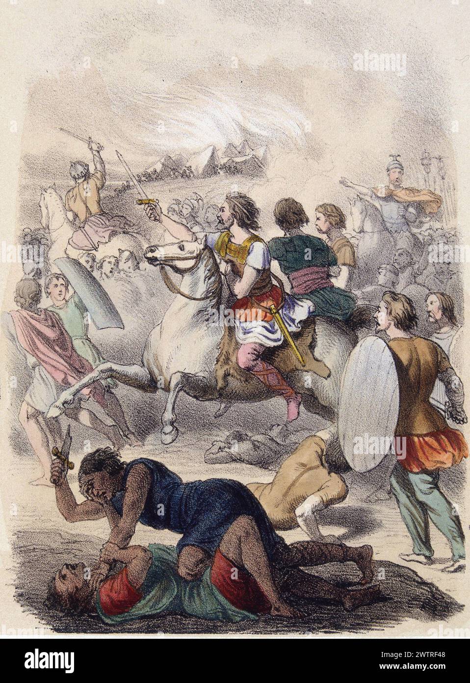 Barbaren Invasionen - Attilas Niederlage in der Nähe von Chalons Stockfoto