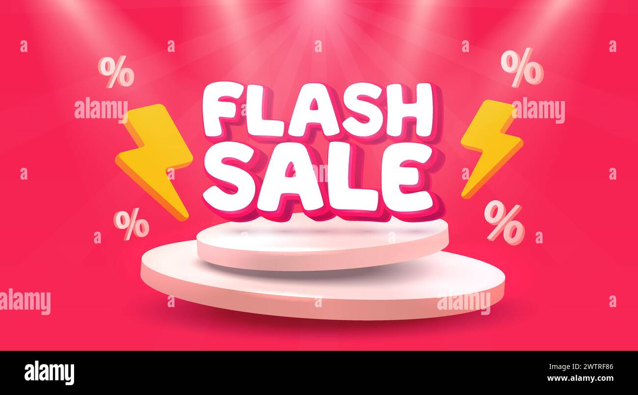 Flash Sale Event, großes Angebot, Plakatschild. Vektor Stock Vektor