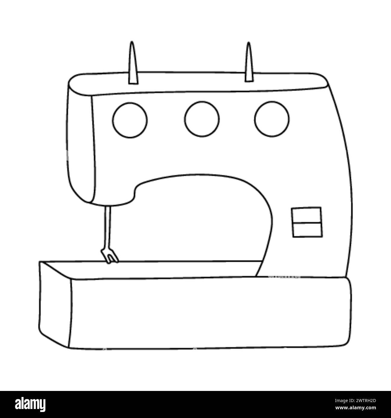 Nähmaschine. Zeichentrickdarstellung der Nähmaschine Stock Vektor