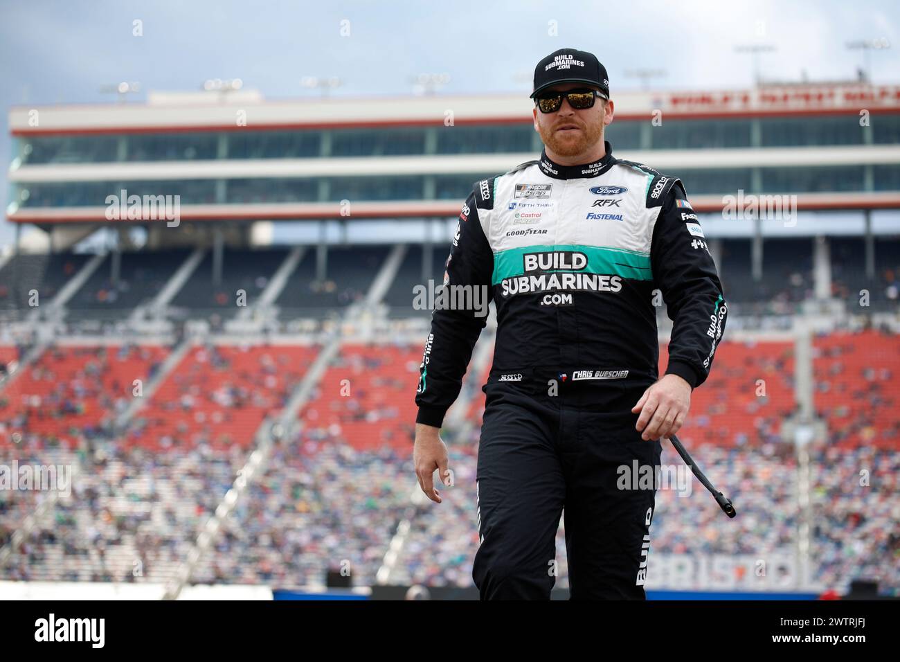 Chris Buescher macht sich bereit für die Food City 500 in Bristol, TN, USA. Stockfoto