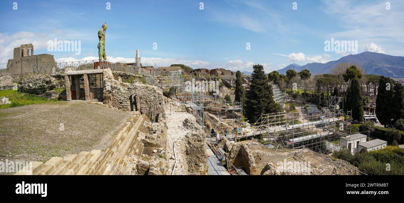 Pompeji, Neapel. Bauarbeiten in der Stadt Pompeji, einer antiken römischen Stadt in der Nähe von Neapel. Italien. Stockfoto
