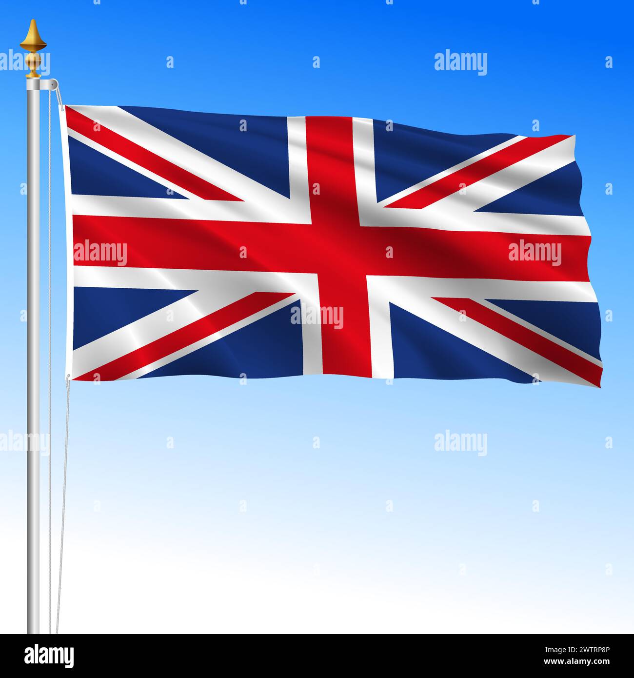 Vereinigtes Königreich offizielle nationale winkende Flagge, europäisches Land, Vektorillustration Stock Vektor